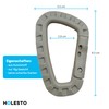 Holesto Plastic Carabiner - Tactical Carabiner Clip Black - Durable