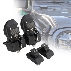 ETL INDUSTRIES Locking Hood Latches with Keys for 2018-2024 Jeep Wrangler JL/Gladiator JT Hood Latch Cover Catch Buckle Lock Kit with USA Flag