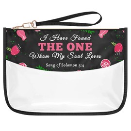 Christian Valentines Gift Bible Verses Makeup Bag Religious Gifts for Wife Girlfriend Zipper Cosmetic Bag Inspirational Scripture Prayer Gift for Daughter Sister Best Friends Birthday Wedding Gift