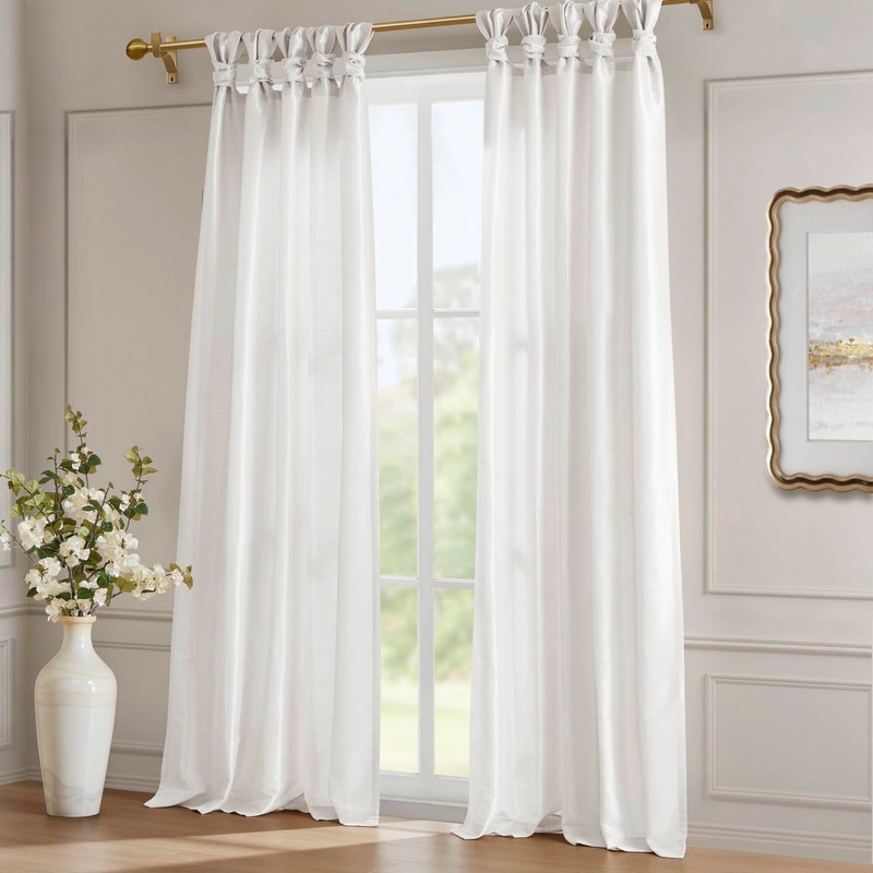 Madison Park Emilia Faux Silk Single Curtain with Privacy Lining,