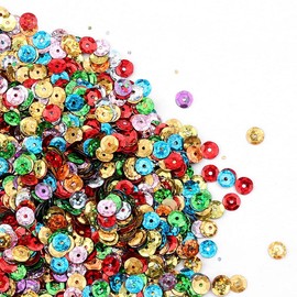 Jagowa 100g Bulk Loose Sequins Colourful Shiny Round Cup Iridescent Beads for DIY Crafts Sewing Slime Wedding Decoration
