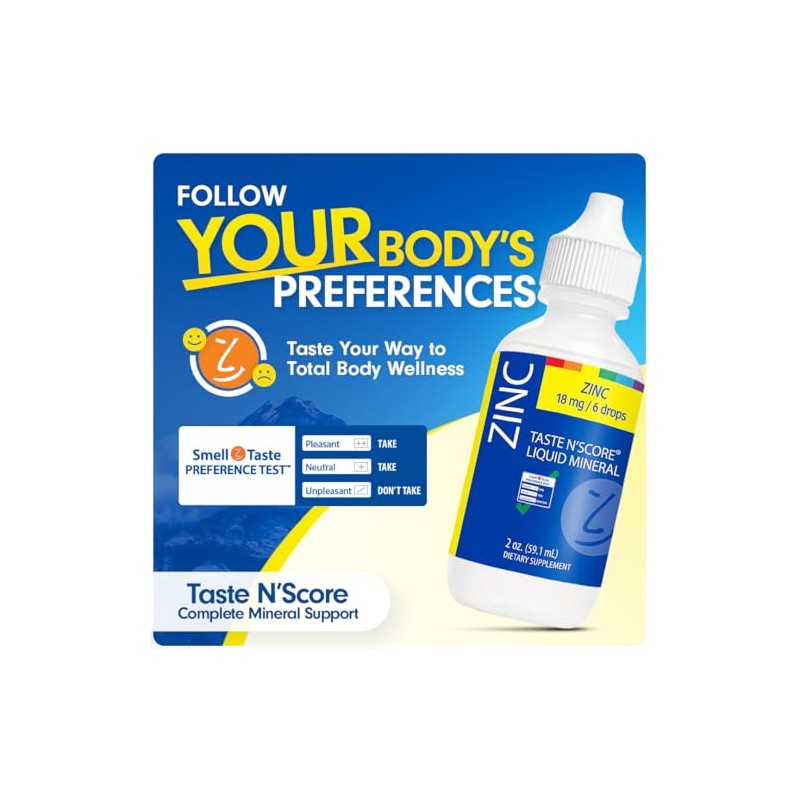 Taste N Score Liquid Ionic Zinc Supplement 100 Pure 18