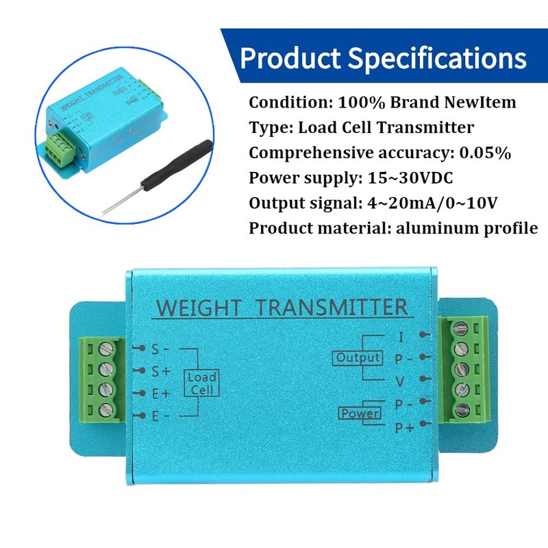 4-20mA Load Cell Sensor Transmitter, 15-30VDC Load Cell Weighing Sensor