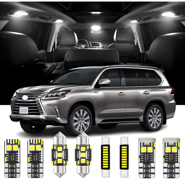 AENVTOL 15 Pieces Interior LED Lights Replacement for Lexus LX570