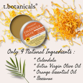 t.botanicals Calendula Salve, Skin Soothing Calendula Cream, Marigold Balm, Herbal Moisturizer for Dry Skin