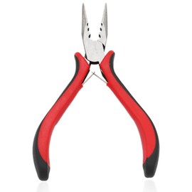 Mini Needle Nose Pliers with 3 Holes and Serrated Jaws - Ideal for Micro Nano Ring Hair Extensions, Jewelry Making, Wire Bending, and Gripping Small Objects (1 Piece)