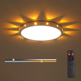 Anmaice LED Ceiling Light with 1800K Night Light, 3000-6500K Dimmable Lights Fixtures with Remote Control, 24W 2500lm Modern Ceiling Lamp for Bedroom Kids