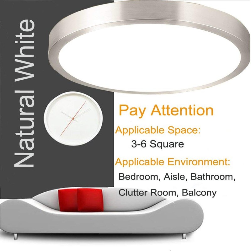 ZHMA 8-Inch LED Ceiling Lights,Flush Mount Lighting Round,12W 880LM 80W