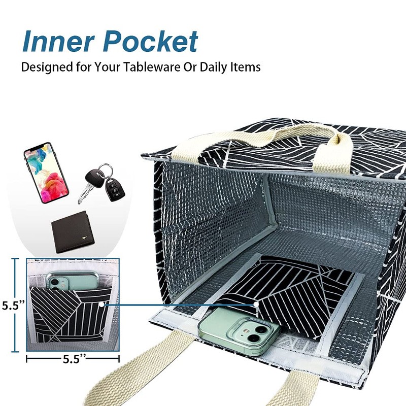 iknoe Insulated Lunch Bag for Women, Durable Wide-Open Foldable &