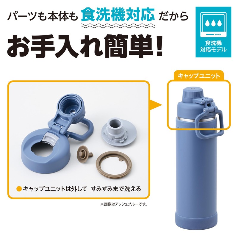 サーモス(THERMOS) Water Bottle, stainless-steel, ash blue, 1L