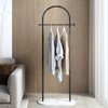 BUZUEY Freestanding Clothing Rack with Marble Base,Modern Black Arch Garment