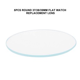 Pack of 5 37/38/39 mm Round Flat Watch Crystal Lens Glass Replacement Parts for Watchmakers Repair Replacement Optics for Watch (37 mm)