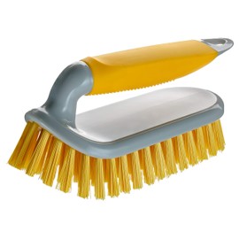 NCaan 2pk Deluxe Hand Scrubbing Brush Heavy Duty with Stiff Bristles & Non-Slip Soft Grip Handle-Household Cleaning Brush for Indoor & Outdoor, Bathroom, Kitchen, Carpet, Floor, Bath,Car (Assorted, 2)