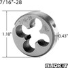 Burkit 7/16"-28 UN Tap and Die Set, 7/16 x 28