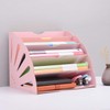 File Folder Holder Wood Organizer 5 Compartment, File Sorter Wood