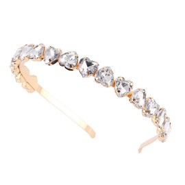 1Pc Fashionable Rhinestone Headband Flexible Adding Beauty Decorative Rhinestone Headpiece Bright Retro Beaded Hair Hoop for Women Girls