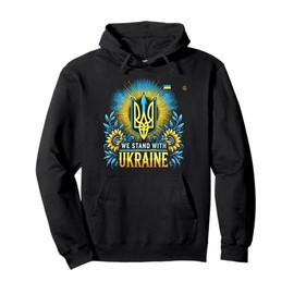 We Stand With Ukraine - support pride love Ukrainian flag Pullover Hoodie