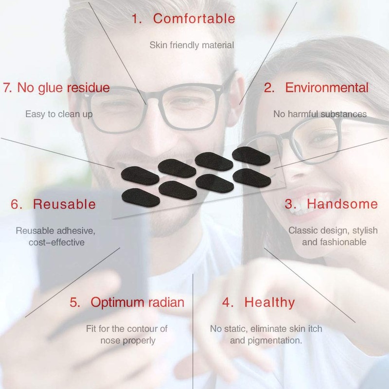 SAIGO Soft Foam Nose Pads Self Adhesive Non-Slip Eyeglass Nose
