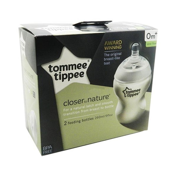 Tommee Tippee Closer To Nature Feeding Bottles 260ml 0m+ Twin