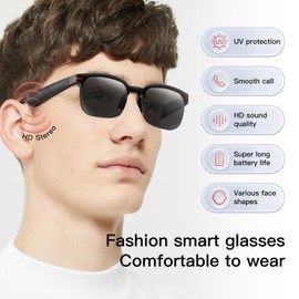 findtime Smart Glasses Bluetooth Sunglasses for Men Women Answer Calls Play Music with Open Ear Speaker for Indoor Outdoor Sports