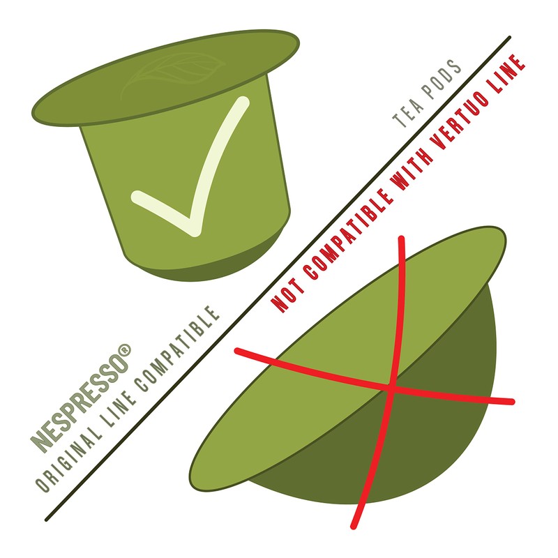 DECAF Green tea pods compatible with Nespresso OriginalLine, single-serve decaffeinated