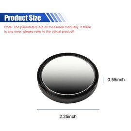 GAOLAOSY 2PCS 2" Round HD Glass Convex Rear View Mirror, 360° Rotate Wide Angle Side Blind Spot Mirrors with Frame & Self Adhesive, Universal Auto Exterior Mirror Accessories for Car Truck (Black)