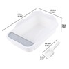 Open Top Cat Litter Box with Scoop, Anti-Splashing High Side