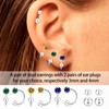 VDKIDKT Tiny 3mm Natural Birthstone Earrings for Women Teen Girls