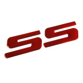 VMS RACING 2010-2015 Camaro SS Red Aluminum Emblem for Fenders, Trunk Lid and More