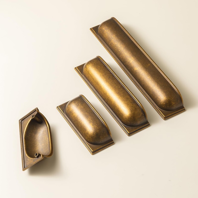 Goo-Ki 6 Pack Antique Brass Cup Pulls Zinc Alloy Kitchen