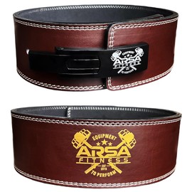 Arsa Fitness Weightlifting Adjustable Lever Belt for Men & Women Leather Weight Belt for Powerlifting Back Support Workout Deadlifts Squats 10MM Thickness 4" Width Royal Oak (MEDIUM)