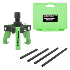 OEMTOOLS 25090 Harmonic Balancer Puller Kit, Adjustable 3-Jaw Puller Fits Most Late Model Vehicles, Forcing Screw Fits a 3/8” Square Drive, Includes 4 Forcing Rods