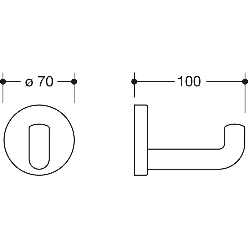Hewi Wall Hook Diameter 70 mm Polyamide, 477.90.030 97
