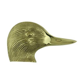 Solid Brass Duck Head Shaped Front Door Knocker 3" H X 4.75" W Decorative Antique Entry Door Vintage Metal Knockers with Lacquered Finish and Mounting Screws Renovators Supply Manufacturing