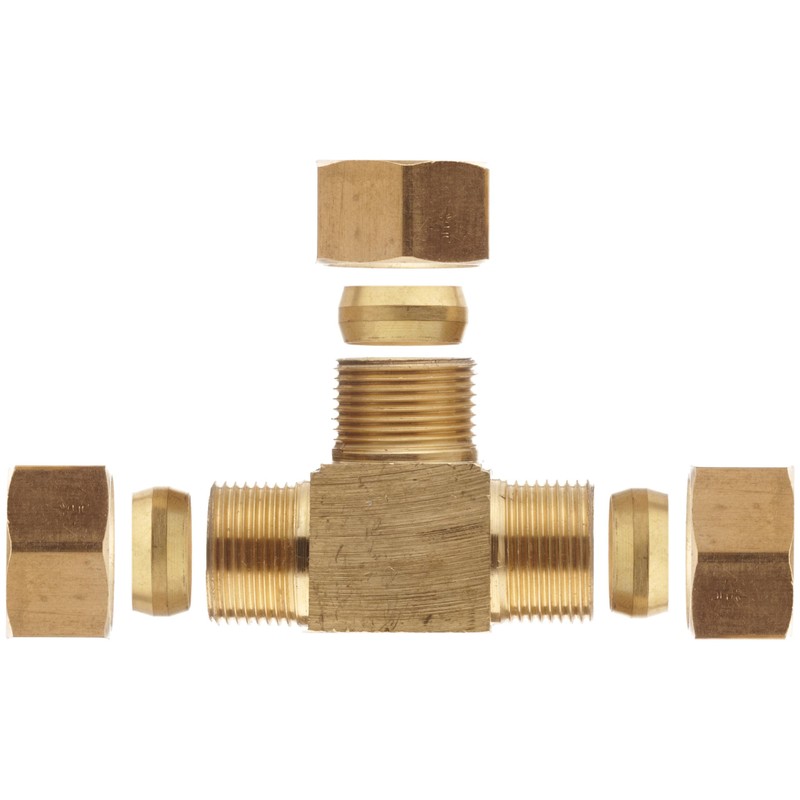 Anderson Metals-50064-05 Brass Tube Fitting, Tee, 5/16" x 5/16" x