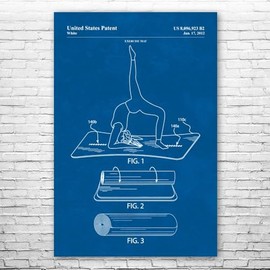Yoga Mat Patent Print Poster (13x19) Yoga Gifts, Gym Art, Yoga Decor, Athlete Gifts, Garage Decor, Sports Gifts, Mom Gifts, Fitness Gifts