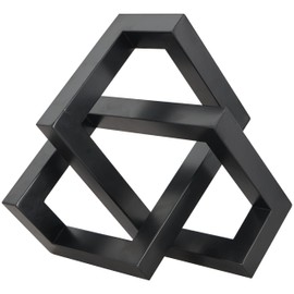Deco 79 Metal Geometric Decorative Sculpture Abstract Shaped Home Decor Statue, Accent Figurine 12" x 13" x 7", Black