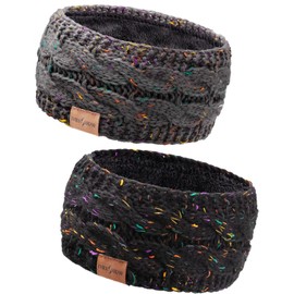 DRESHOW 4 Pack Women Soft Stretch Winter Headbands Fuzzy Fleece Lined Ear Warmer Knit Thick Warm Crochet Headband Gifts