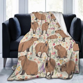Putxubio Capybara Blanket Capybara Gifts Capybara Plush Birthday Decoration Animal Lover Blanket for Girls Boys Kids Blanket for Bedroom Couch Sofa Bedroom Camping Travel Women Men, 50"x60"