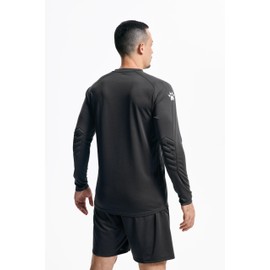 KELME Men's Soccer Goalie Jerseys,Padded Goalkeeper Kit,Youth Goalie Shirt and Pants with Socks Black Large