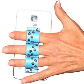 LAZY-HANDS 3-Loop Phone Grip - FITS Most - Paws Blue