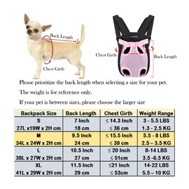 GAHOSG Dog Cat Carrier Backpack Adjustable Pet Carrier Backpack Travel Bag, Easy-Fit for Traveling Hiking Camping for Small Medium Dogs Cats Puppies, Pink, Medium