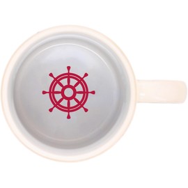 Pavilion Gift Company - Nauti People Ceramic 18-ounce Mug Nautical Themed Gifts for Boat Lovers, Helm, Red