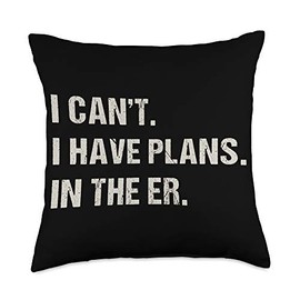 Er Nurse Medical Practitioner Emergency Room Er Nurse Emergency Room Funny Doctor Throw Pillow, 18x18, Multicolor