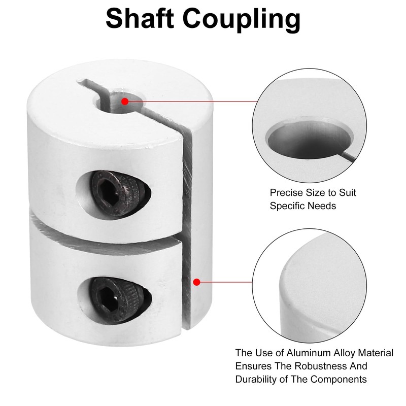 MECCANIXITY 2PCS Shaft Coupling 5 to 8mm(ID) 25mm(L) Aluminum Alloy