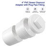 4" Sewer Cleanout Adapter with Plug Pipe Fitting, PVC DWV