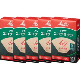 Melitta Coffee Filter Paper, Unbleached, Oil and Taste Resistance, 2-4 Cups, New Eco Brown, 100 Sheets x 5 Pieces