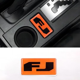 Aosseiye Orange Car Interior Crystal Stickers for Toyota FJ Cruiser 2007-2023 FJ Logo Patch Center Console Gear Shift Panel Cover Stickers Interior Accessories
