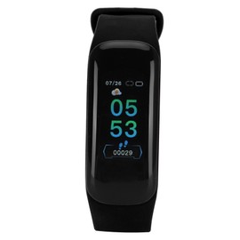 Heart Rate Blood Pressure Monitor IP67 Waterproof Intelligent Watch Smart Bracelet Gift (Black)