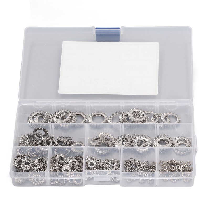300Pcs External Tooth Star Lock Washer Stainless Steel Starlock Washer